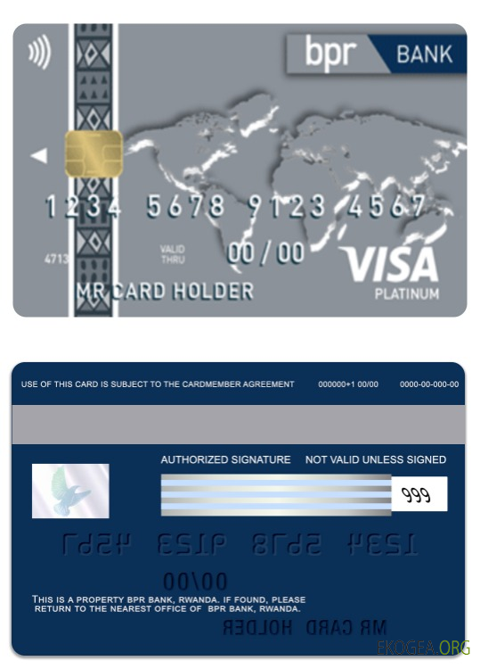 Carte visa platine de la Banque BPR du Rwanda
